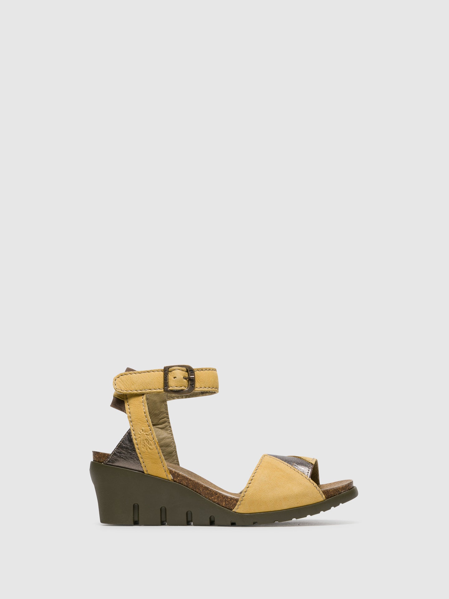 Fly London Yellow Ankle Strap Sandals